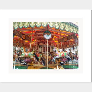 Victorian Fairground Carousel Merry go Round art Posters and Art